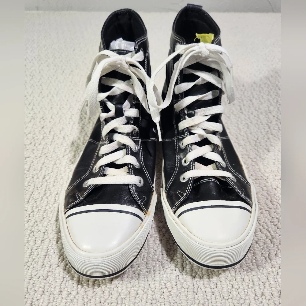 Vintage Starter 'JACK' Blackout Leather Men's Sz 10 Retro High Top Shoes Sneaker